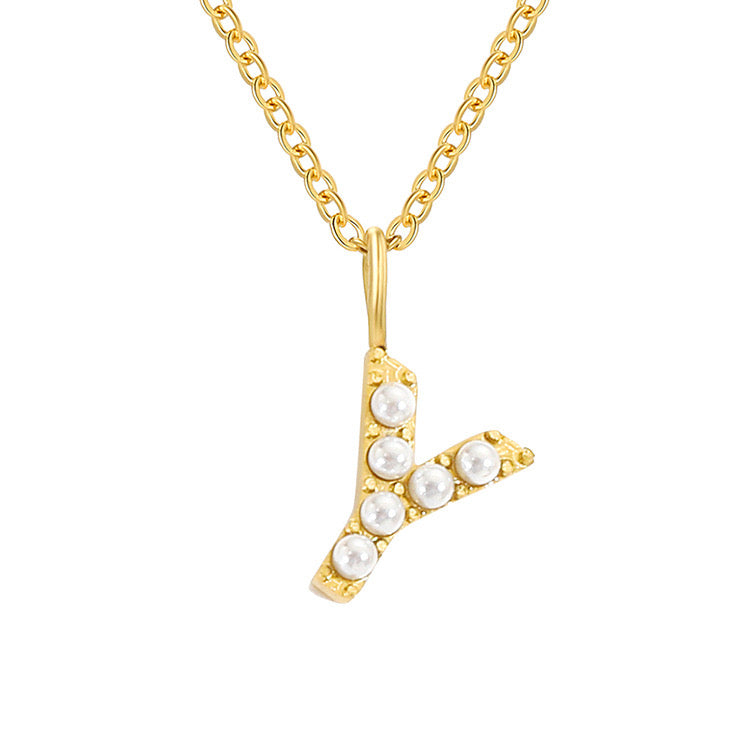 Pearl Initial Necklace