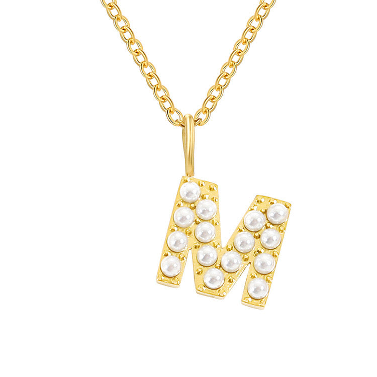 Pearl Initial Necklace