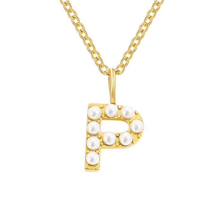 Pearl Initial Necklace