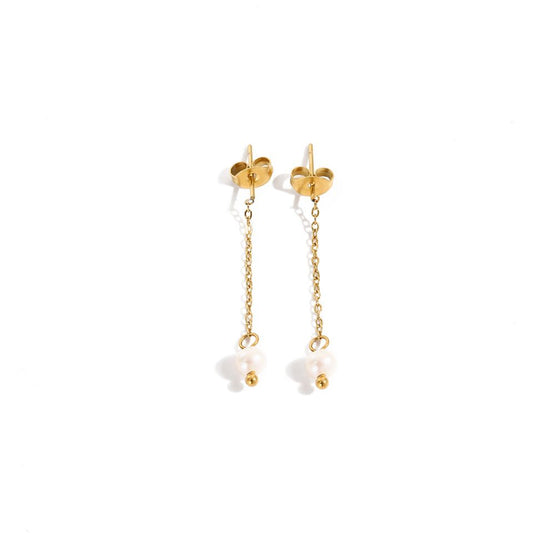 Eliz Drop Pearl Earrings