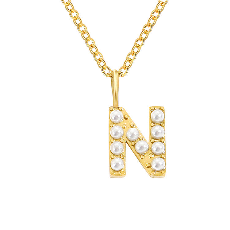 Pearl Initial Necklace