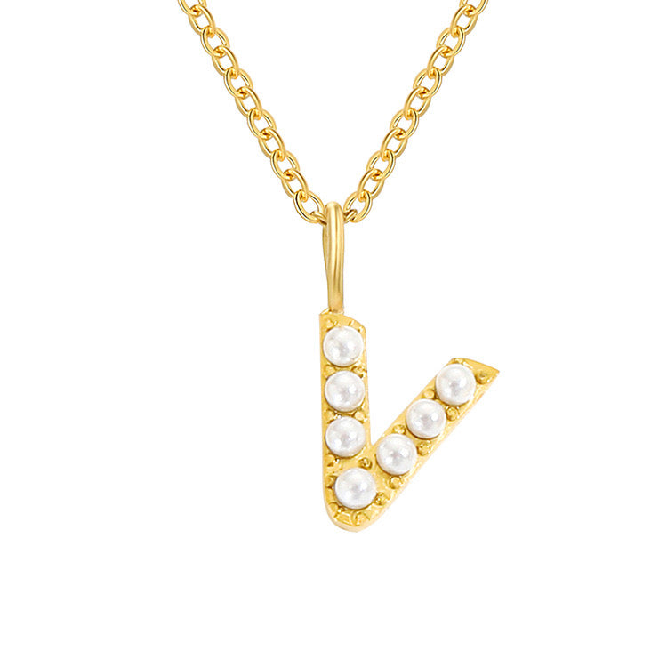 Pearl Initial Necklace