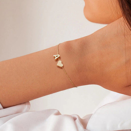 Letter Heart Bracelet